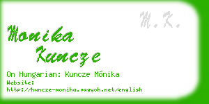 monika kuncze business card