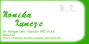 monika kuncze business card